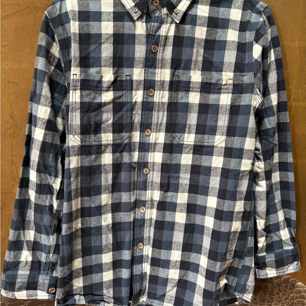 Classic Blue and White Checkered Men's Shirt